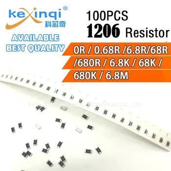 100 шт./лот SMD 1206 Резистор 0,25 Вт 1/4 Вт сопротивление 0R Ом 0,68R 6,8R 68R 680R 6,8K 68K 680K 6,8M