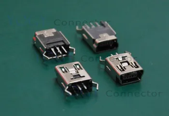 (20 шт./лот) Разъем-розетка MINI USB типа B, наклон 180 градусов, обычно используется в цифровых камерах и мобильных устройствах питания