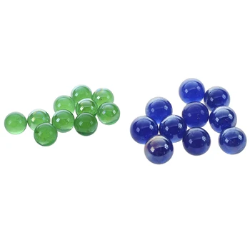 20 Шт. Стеклянные шарики 16 мм, стеклянные шарики для украшения, цветные самородки, 10 шт. зеленого и 10 шт. темно-синего цветов