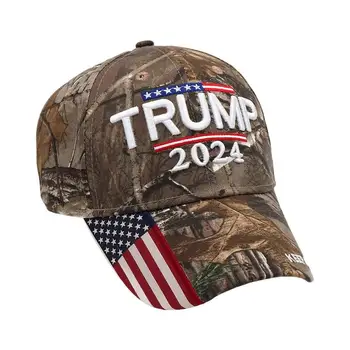 2024 Кепка Камуфляжный Флаг США Бейсболки Keep America Great Again Президентская Шляпа С 3D Вышивкой Лидер Продаж