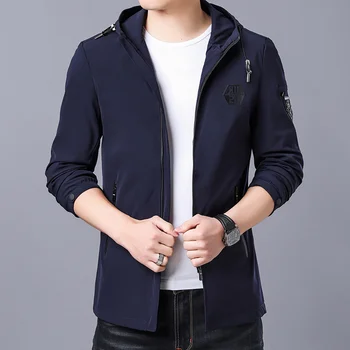 2024 Новые модные ветровки, мужская куртка-кепка, верхняя одежда, Модный Уличный тренд, пальто, Корейское повседневное пальто, мужская одежда