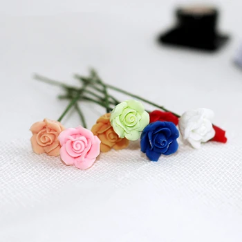 3 шт. Многоцветный миниатюрный кукольный домик с розами, декор ручной работы в масштабе 1: 12