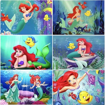 5D DIY Алмазная Живопись серии Disney Mermaid Princess с ручной Вышивкой стразами Мозаика для домашнего Декора