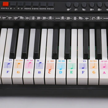 61 Клавиша 88 клавиш Съемное пианино Для наклеек клавиш, наклеек на клавиатуру пианино, накладки для нот, маркеров для аппликатуры на пианино, 1 шт