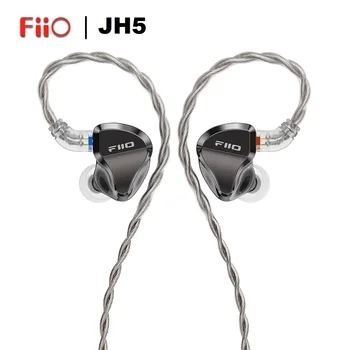 FiiO JadeAudio JH5 1DD + 4BA 5 Гибридных Драйверов Наушники-вкладыши Hi-Res Аудио Съемный Кабель 0,78 мм 2Pin Проводные Наушники