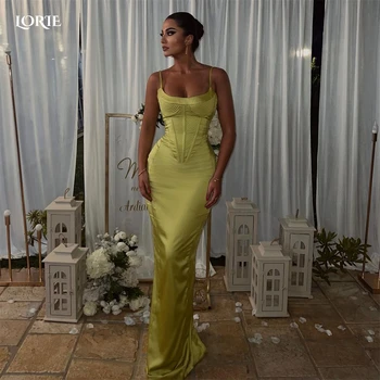LORIE Блестящие Атласные Вечерние Платья Русалки На Тонких Бретельках Dubai Prom Dress 2022 Arabia Party Dresses robe de soirée femme