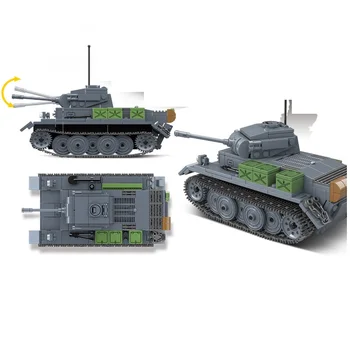MOC Военная сцена Второй мировой войны Panzer II танк L бронированный автомобиль армейский набор строительных блоков, развивающая игрушка-кирпич для детей, рождественские подарки