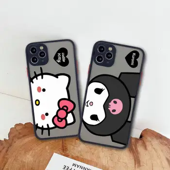 Sanrio Hello Kitty Kuromi My Melody Чехол Для Телефона iphone 13 12 11 Pro Max Mini XS 8 7 Plus X SE 2020 XR Матовая Прозрачная Крышка