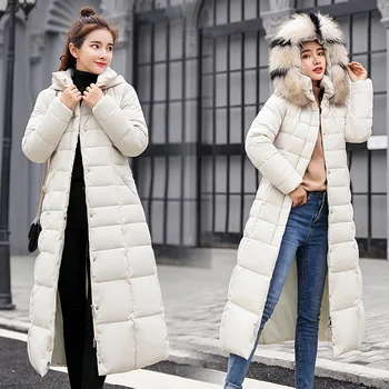 X-long 2021 Новые Длинные пальто, Парка, Женские куртки, Поступление, Модная Тонкая Женская зимняя куртка с хлопковой подкладкой, теплое утепленное женское пальто