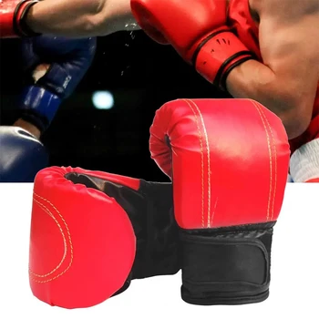 Боксерские тренировочные боевые перчатки из искусственной кожи для взрослых, Дышащие Перчатки для Муай Тай, спарринга, каратэ, кикбоксинга, профессиональные перчатки