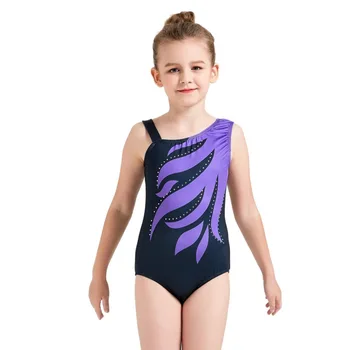 Детский балетный костюм для танцевальной гимнастики без рукавов, танцевальная одежда, трико для выступлений на сцене в танцевальном классе от 5 до 14 лет