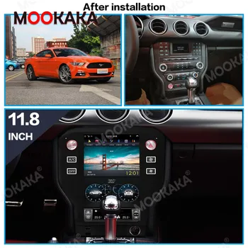 Для Ford Mustang 2015-2019 Android 9.0 Автомобильный мультимедийный плеер GPS Радио 128 ГБ Аудио стереосистема с вертикальным экраном в стиле головного устройства