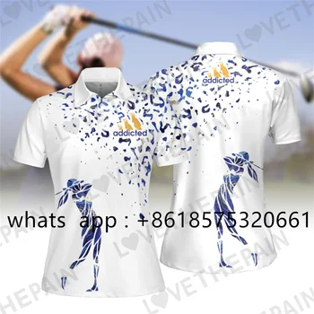 Женская высококачественная футболка для гольфа с коротким рукавом, дышащая рубашка-поло для отдыха на открытом воздухе, спортивная рубашка для гольфа, спортивная одежда с мячом для гольфа