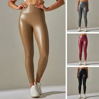 Женские леггинсы из искусственной кожи, брюки S-4XL, большие размеры, леггинсы из искусственной кожи, женские эластичные Тонкие Обтягивающие Сексуальные кожаные брюки, брюки