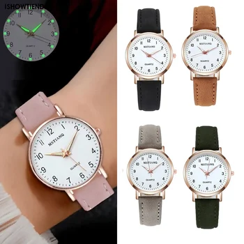 Женские светящиеся ретро-женские часы с ремешком в стиле ретро, кварцевые часы Zegarek Damski, женские часы Relógio Belt, кварцевые часы