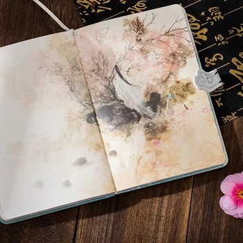 Закажите китайскую полноцветную иллюстрацию девушки Вечерний аккаунт Красивая река записная книжка Дневник в стиле пения от руки Древний