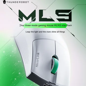 Игровая мышь Thunderobot Ml903 Трехрежимная Беспроводная Bluetooth Легкая Магнитная Зарядная база 26000 точек на дюйм 4k Paw3395 Офисный Киберспорт