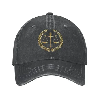 Изготовленная на заказ хлопковая бейсболка Law Golden Scales Of Justice в стиле хип-хоп, женская и мужская бейсболка, регулируемый подарок юриста для юридической вечеринки, Летняя шляпа для папы