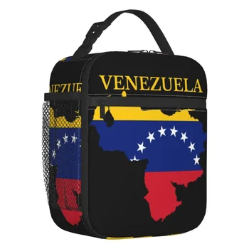 Карта Венесуэлы, Флаг Страны, Термоизолированная Сумка Для Ланча, Женская Республика Венесуэла, Многоразовый Контейнер для Ланча, Коробка Для Еды на Открытом воздухе
