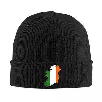 Карта флага Ирландии, Черепа, Шапочки, кепки, хип-Хоп Зимние Теплые Женские Мужские Вязаные шапки, Унисекс, Ирландские патриотические шляпы-капоты для взрослых