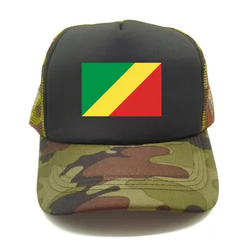 Кепка дальнобойщика Республики Конго, летняя мужская крутая шляпа с флагом страны, бейсбольная кепка унисекс, уличные сетчатые кепки