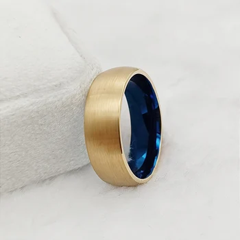 Кольцо из настоящего карбида вольфрама, мужские дизайнерские модные украшения, удобные синие Обручальные кольца для мужчин и женщин