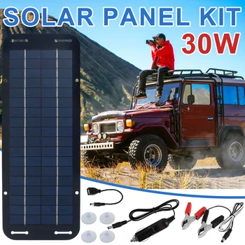 Комплект солнечных панелей 12V IP65 Водонепроницаемое зарядное устройство на солнечной энергии Портативный комплект зарядных устройств на солнечной энергии с 4 присосками Высокая эффективность