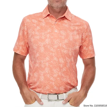 Летняя рубашка для гольфа, мужская футболка для занятий спортом на открытом воздухе, Поло, Быстросохнущая одежда, спортивный трикотаж, верхняя одежда для гольфа с модным принтом