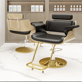 Макияж, Вращающееся парикмахерское кресло, Регулируемый Гидравлический стул для лица, Золотое Парикмахерское кресло, мебель для салона Silla De Barbero