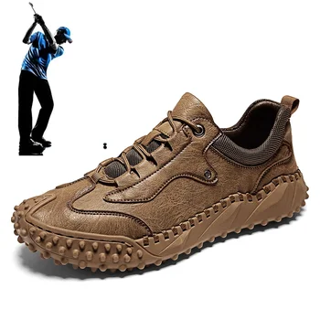 Модные мужские кроссовки для гольфа, мужские комфортные кроссовки для ходьбы в гольф ручной работы без шипов, мужские кроссовки для гольфа, Размер 38-46