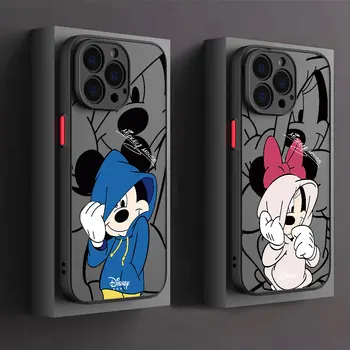 Модный Чехол Disney с Микки и Минни Для Apple iPhone 8 XR 11 Pro SE 2022 14 Plus 7 6 XS Max 13 12mini 15 14ProMax Мягкая Обложка Телефона