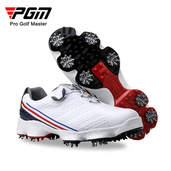 Мужская обувь для гольфа PGM XZ107 С удобной ручкой и пряжкой, водонепроницаемые кроссовки на широкой подошве, нескользящие гвозди с шипами