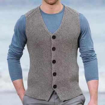 Мужской свитер, кардиган, жилет 2023, осенне-зимний новый однотонный тонкий повседневный свитер большого размера