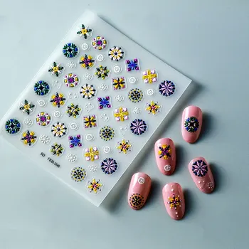 Наклейки для ногтей Window Flower 5D, рулоны фольги для ногтей, декоративные накладки