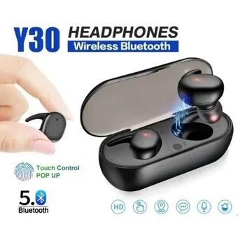 Наушники TWS Y30 Bluetooth, Беспроводная гарнитура, Спортивные беруши, Стереомузыкальные наушники для Xiaomi Huawei Samsung