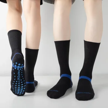 Новые хлопковые дышащие махровые носки для йоги большого размера, женские носки для пилатеса, нескользящие носки для занятий танцами, фитнесом, Спортивные носки для мужчин