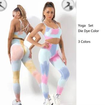 Новый модный бесшовный комплект для йоги из 2 предметов, женская одежда для тренажерного зала, спортивный бюстгальтер, Леггинсы с высокой талией, Тренировочные шорты, костюм