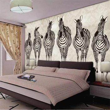 обои на заказ beibehang 3D фотообои zebra TV фоновая стена гостиная обои для спальни домашний декор фреска 3d обои