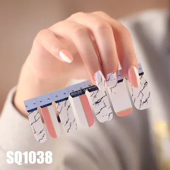 Оптовая продажа однотонных наклеек для ногтей, самоклеящиеся наклейки 