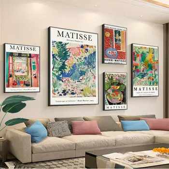 Плакат Матисса Абстрактная живопись на холсте Классические Винтажные плакаты Необычная наклейка на стену для гостиной Украшения бара домашнего декора