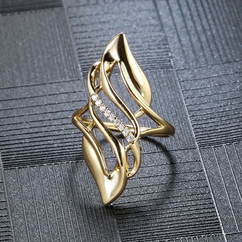Популярное кольцо Huitan геометрической формы для женщин, роскошный аксессуар для обручального кольца, современный модный дизайн, новые ювелирные изделия