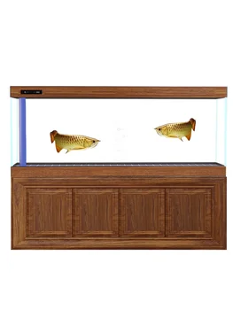 Ретро аквариум с квадратным дном фильтр стеклянный фирменный экран для гостиной большой ультра-белый