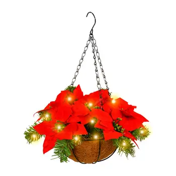 Рождественская Цветочная Подвесная корзина Подвесная Корзина для кашпо, Рождественская Цветочная корзина, легко
