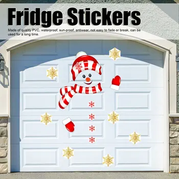 Рождественские наклейки на холодильник, Рождественская забавная наклейка из ПВХ, водонепроницаемый декор для гаражной двери холодильника для домашней праздничной вечеринки