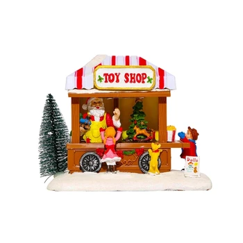 Рождественский орнамент из светящейся смолы, праздничные украшения музыкальной шкатулки в форме музыкального домика L9BE
