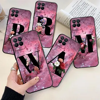 Розовый чехол Для телефона с цветочными буквами Realme GT Neo 5 6 7 7i 8 8i 9 Pro Plus C15 C20 C21 C21Y C31 C35 GT Neo2 Чехол