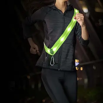 Светодиодная Ночная Ходовая Часть Светодиодный Светоотражающий Ремень Sash Light Running Belt для Мужчин Женщин для Ночного Бега на открытом воздухе