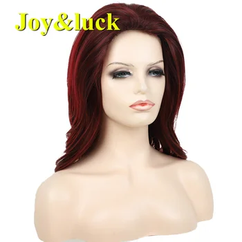Синтетический длинный винно-красный натуральный прямой парик для женщин, высококачественный мягкий парик для вечеринки или косплея для женщин