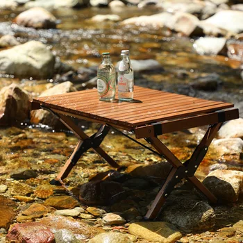 Складной стол из букового дерева для кемпинга на открытом воздухе - удобный и компактный, необходимый для кемпинга