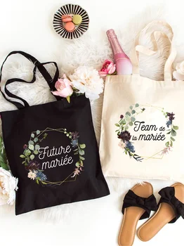Сумка Future Mariee Team De La Mariee, сумки для девичника, женская сумка, цветочная сумка EVJF для покупок, сумки для девичника